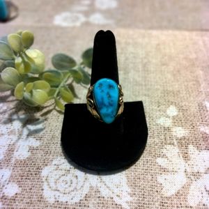 Navajo Turquoise Sterling Silver Ring Artist stamp